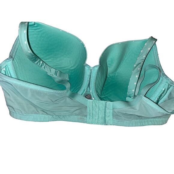 Cacique Green Polka Dot Cooling French Full Coverage Underwire Bra sz 40D - Picture 5 of 5